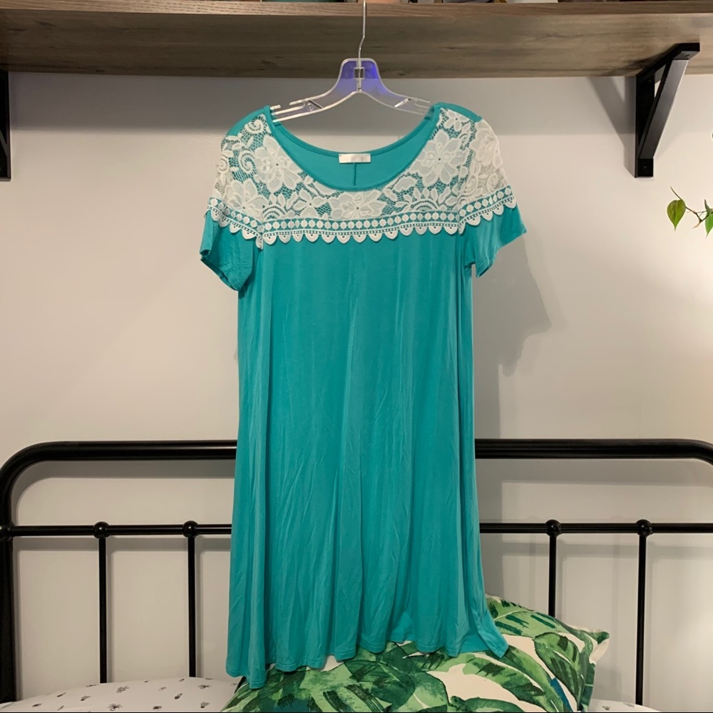 Teal T-shirt Dress